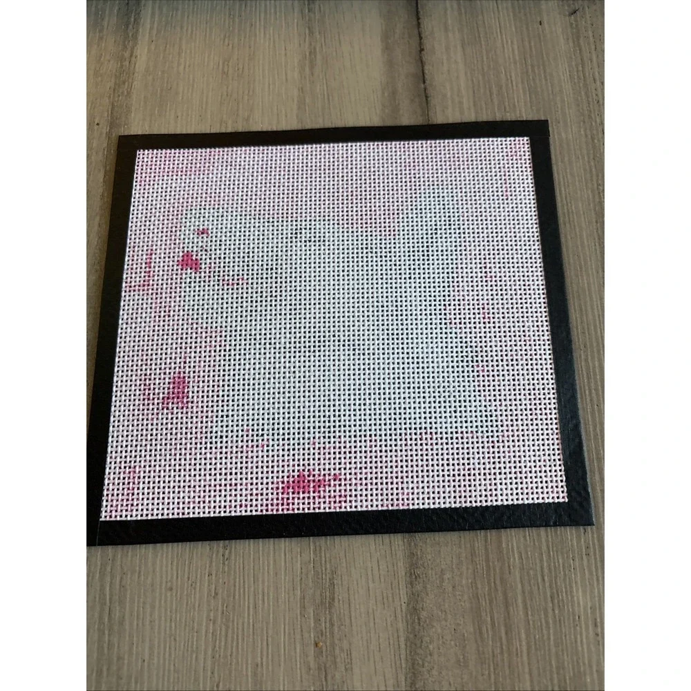 Handpainted Needlepoint cross stitch Canvas Pink White Wolf Dog 13 Mesh 7
